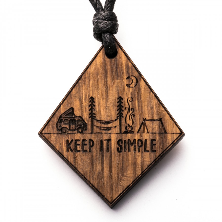 Keep it simple - Camper Kette Holzschmuck aus Naturholz