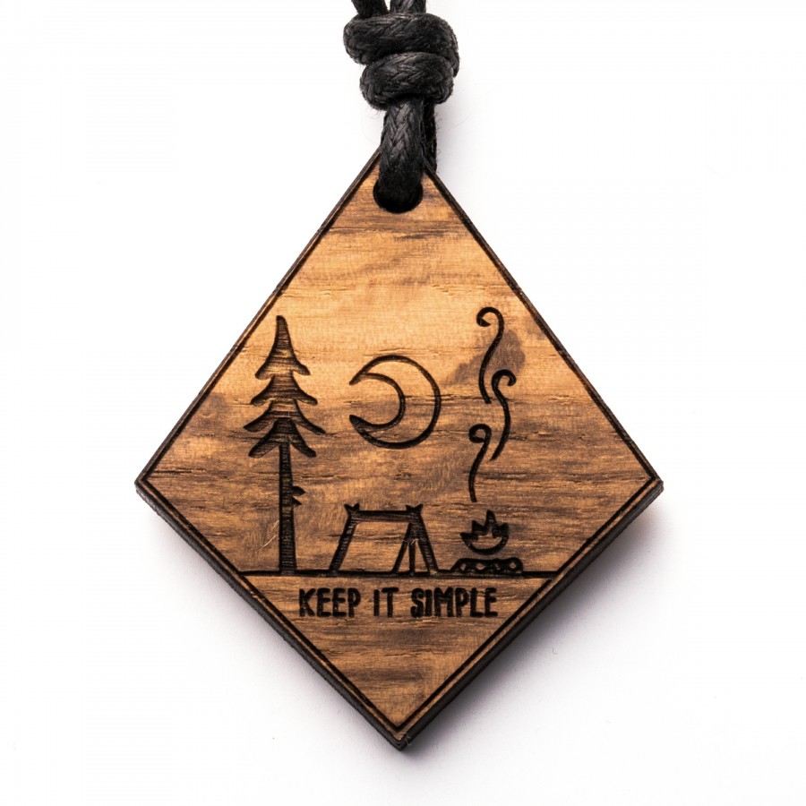 Keep it simple - Zelt Kette Holzschmuck aus Naturholz