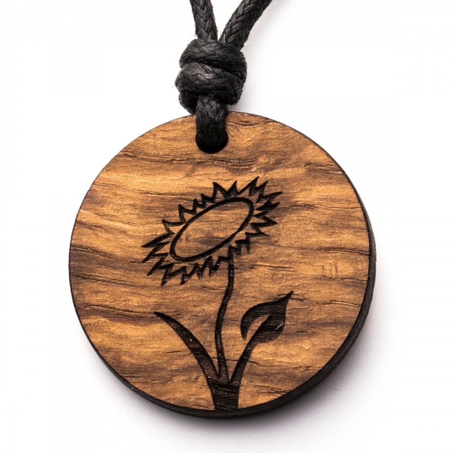 Veganblume Kette Holzschmuck aus Naturholz