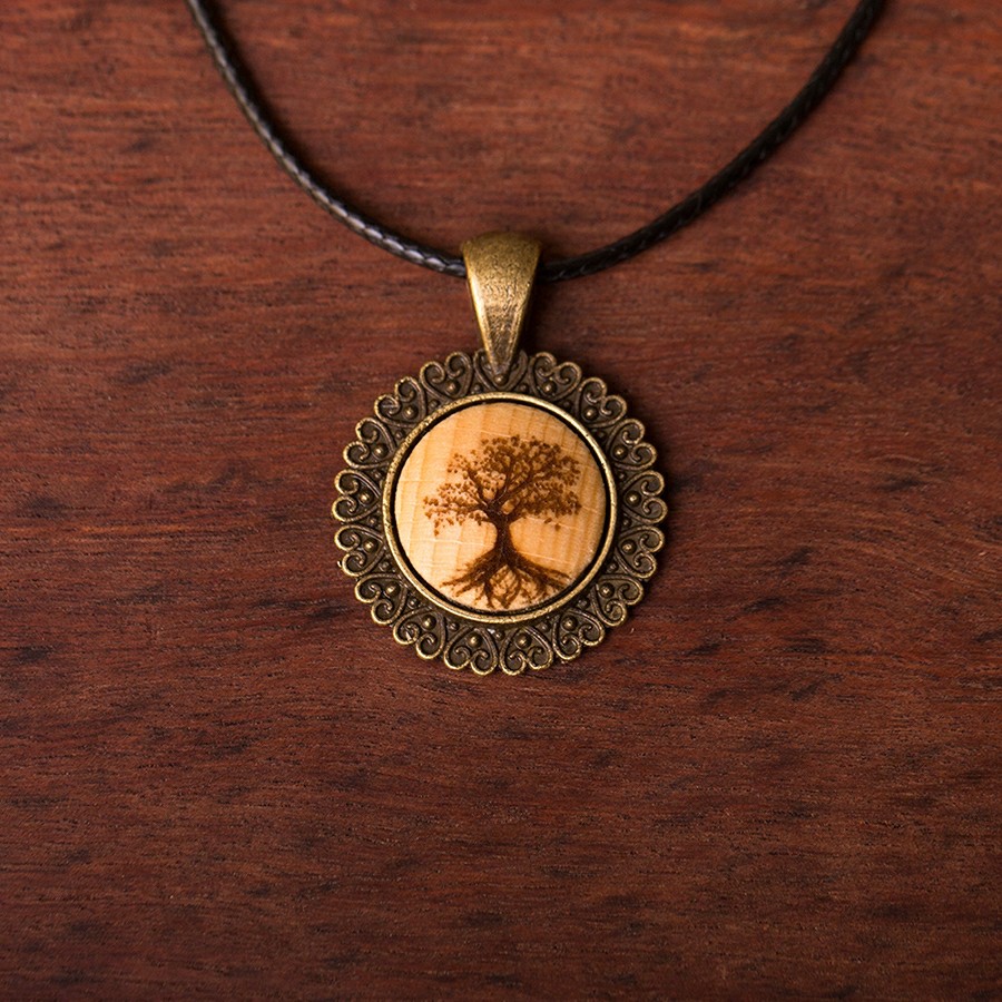 Baum des Lebens Kette Holzschmuck aus Naturholz