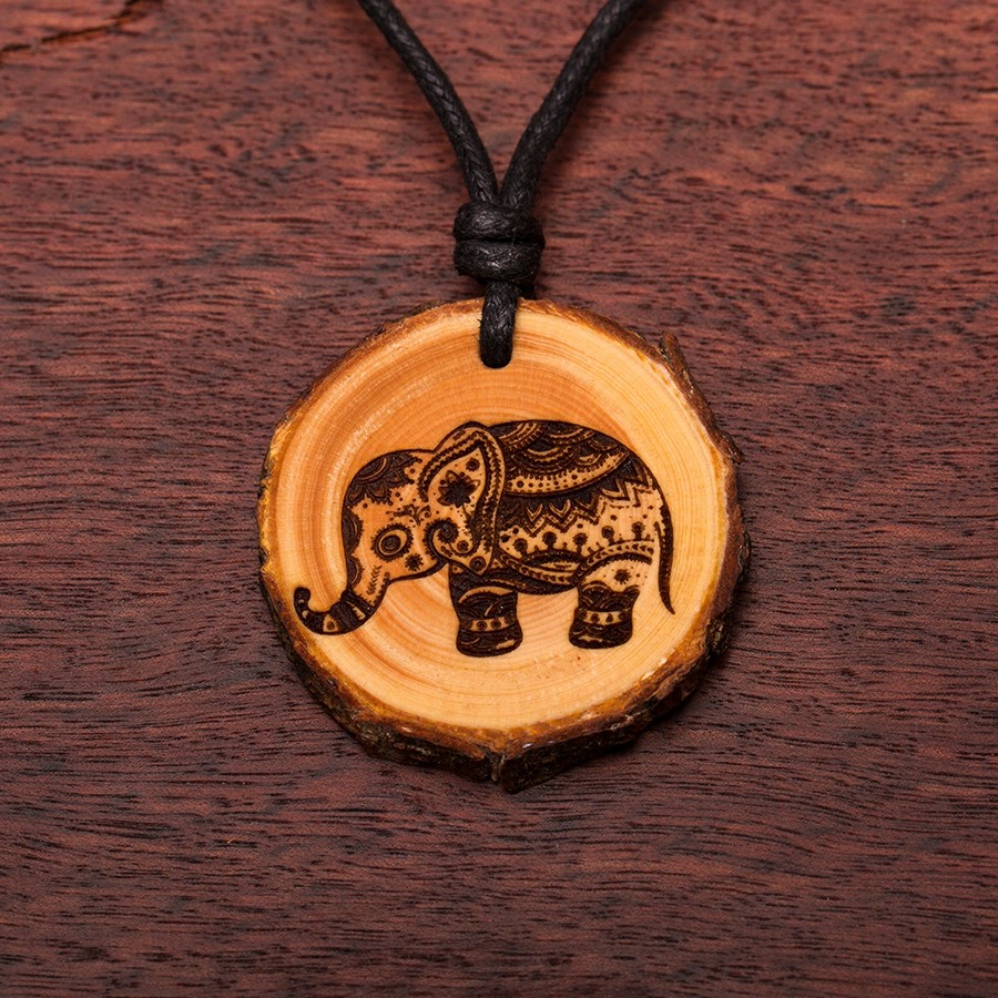 Elefant Kette Holzschmuck aus Naturholz