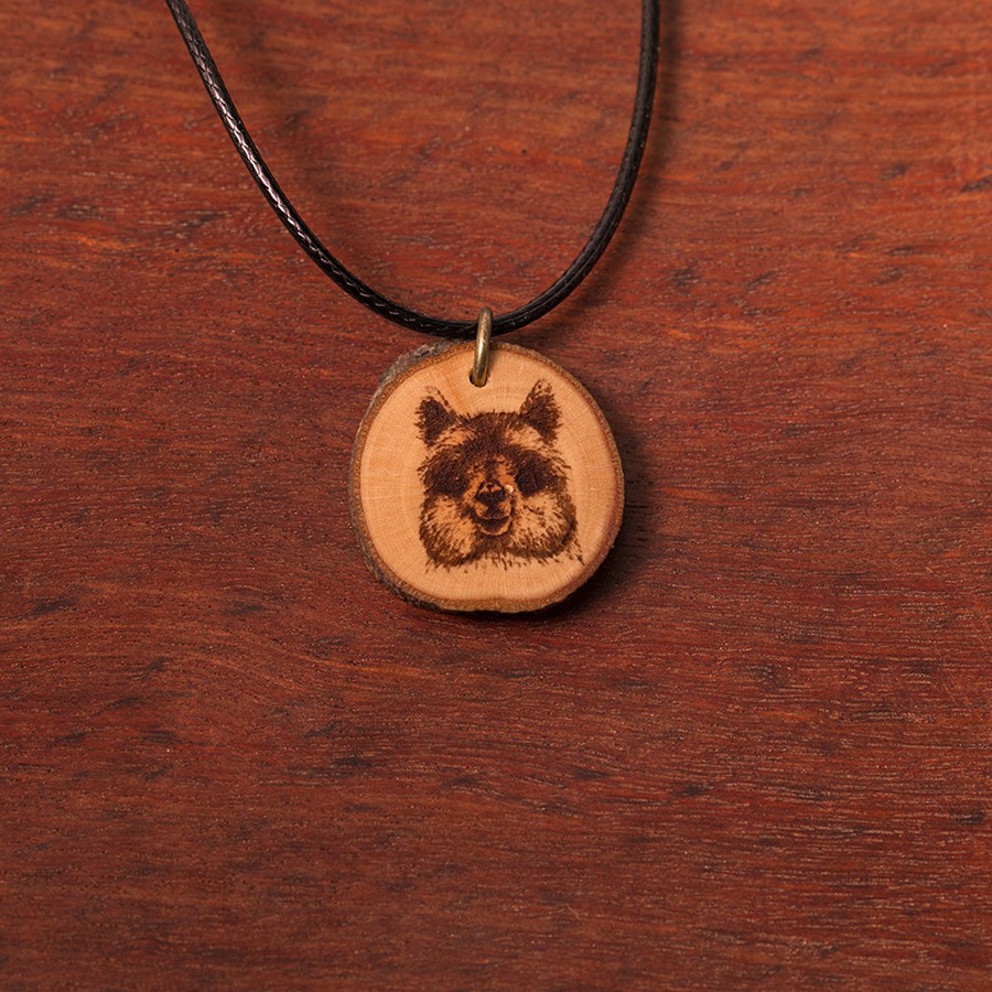 Alpaka Happy Kette Holzschmuck aus Naturholz