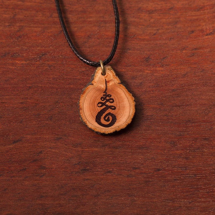 Unalome Kette Holzschmuck aus Naturholz