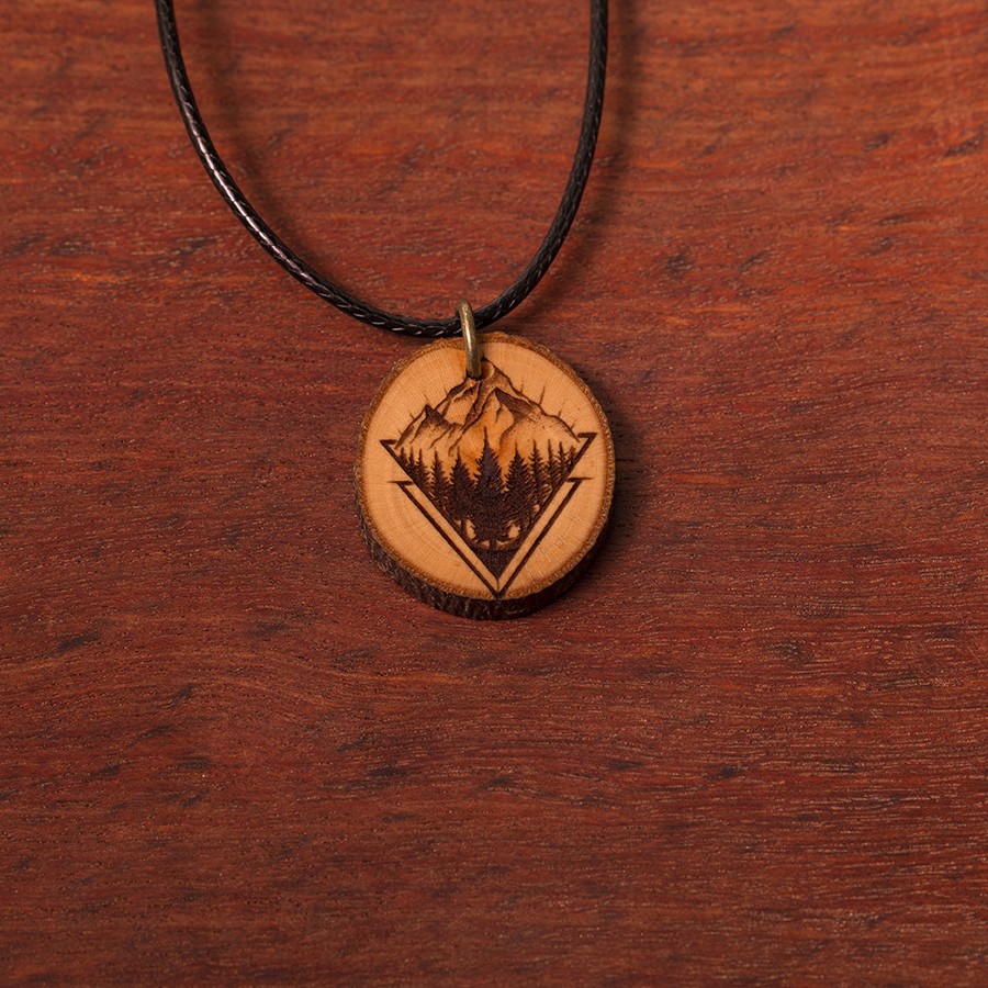 Berge Natur Kette Holzschmuck aus Naturholz