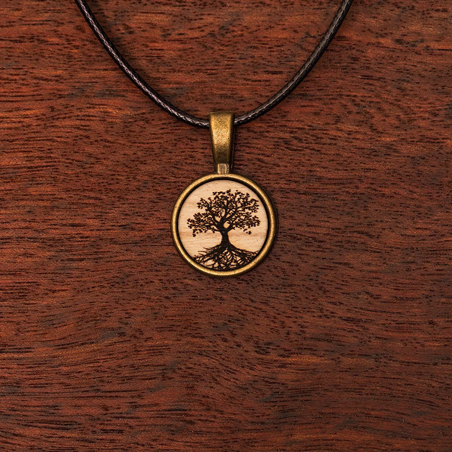 Baum des Lebens Kette Holzschmuck aus Naturholz