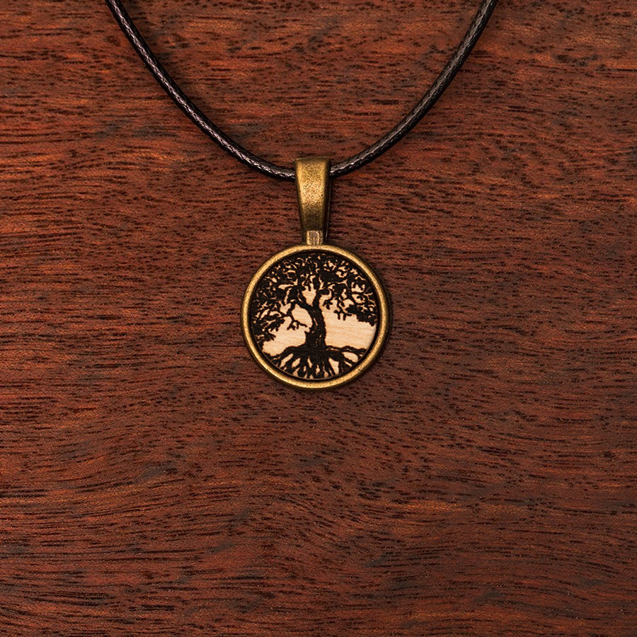 Baum des Lebens 2 Kette Holzschmuck aus Naturholz