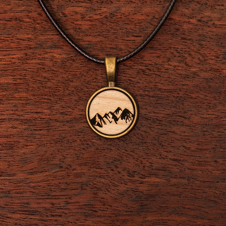 Berge Kette Holzschmuck aus Naturholz