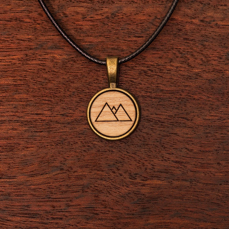 Berge Geometrie Kette Holzschmuck aus Naturholz