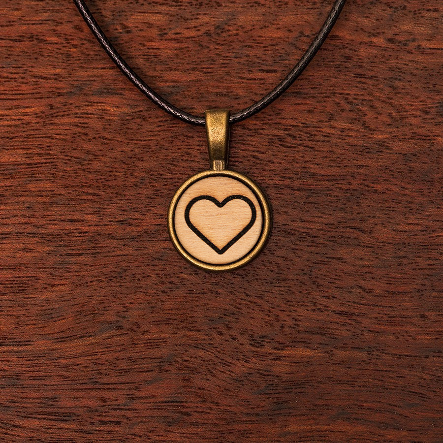 Herz Kette Holzschmuck aus Naturholz