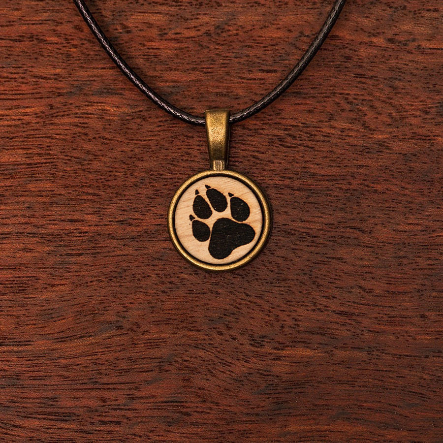 Pfote Hund Kette Holzschmuck aus Naturholz