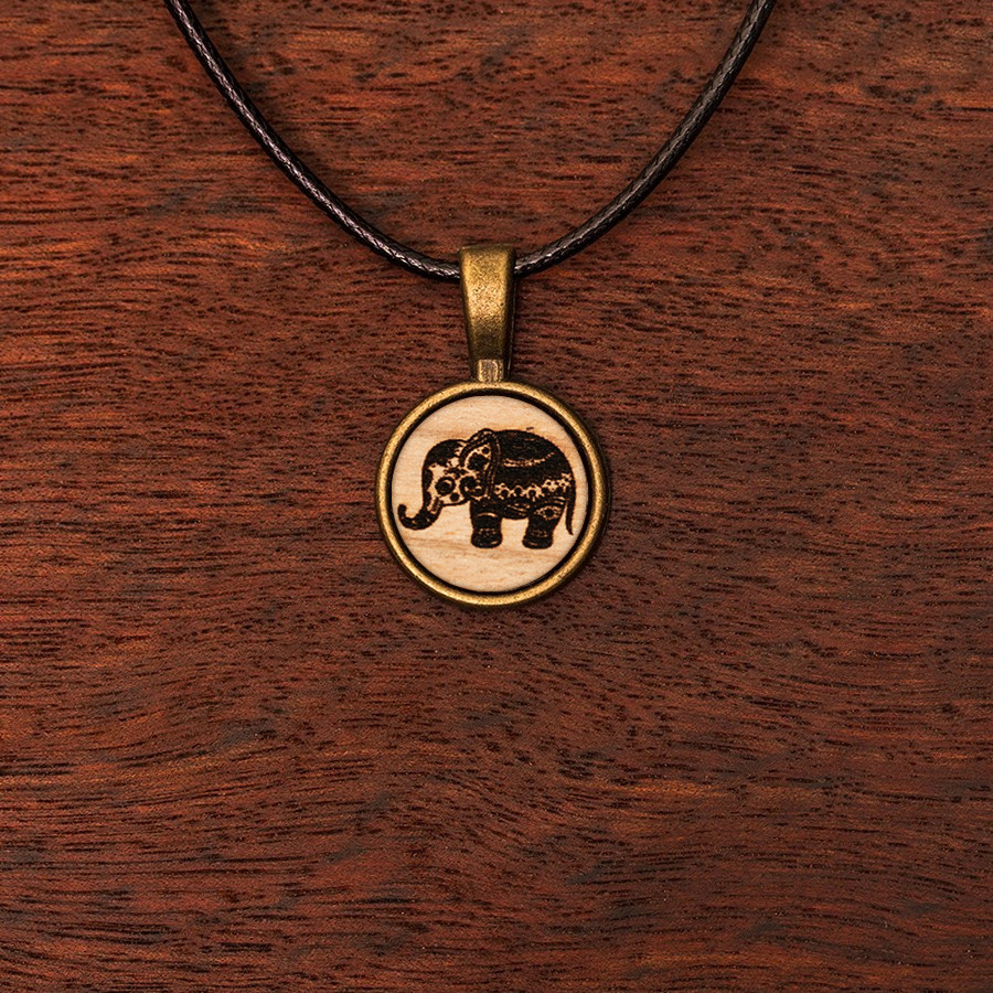 Elefant Kette Holzschmuck aus Naturholz