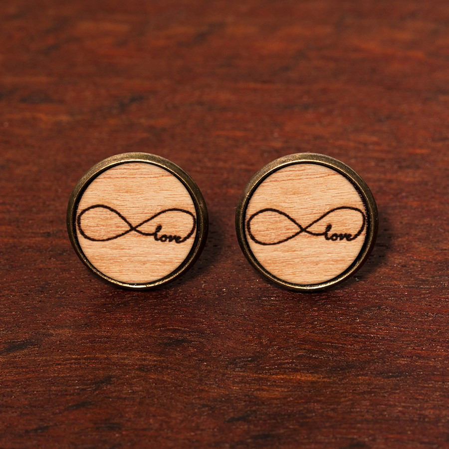 Endless Love Ohrstecker Holzschmuck aus Naturholz