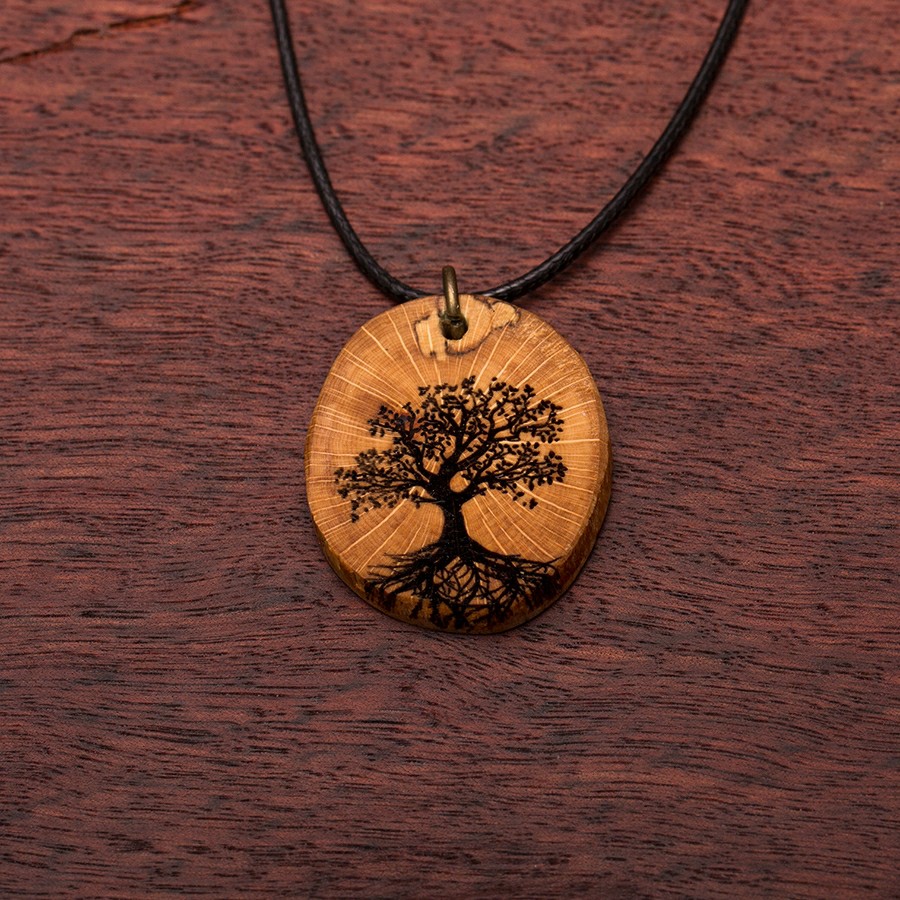 Baum des Lebens Kette Holzschmuck aus Naturholz