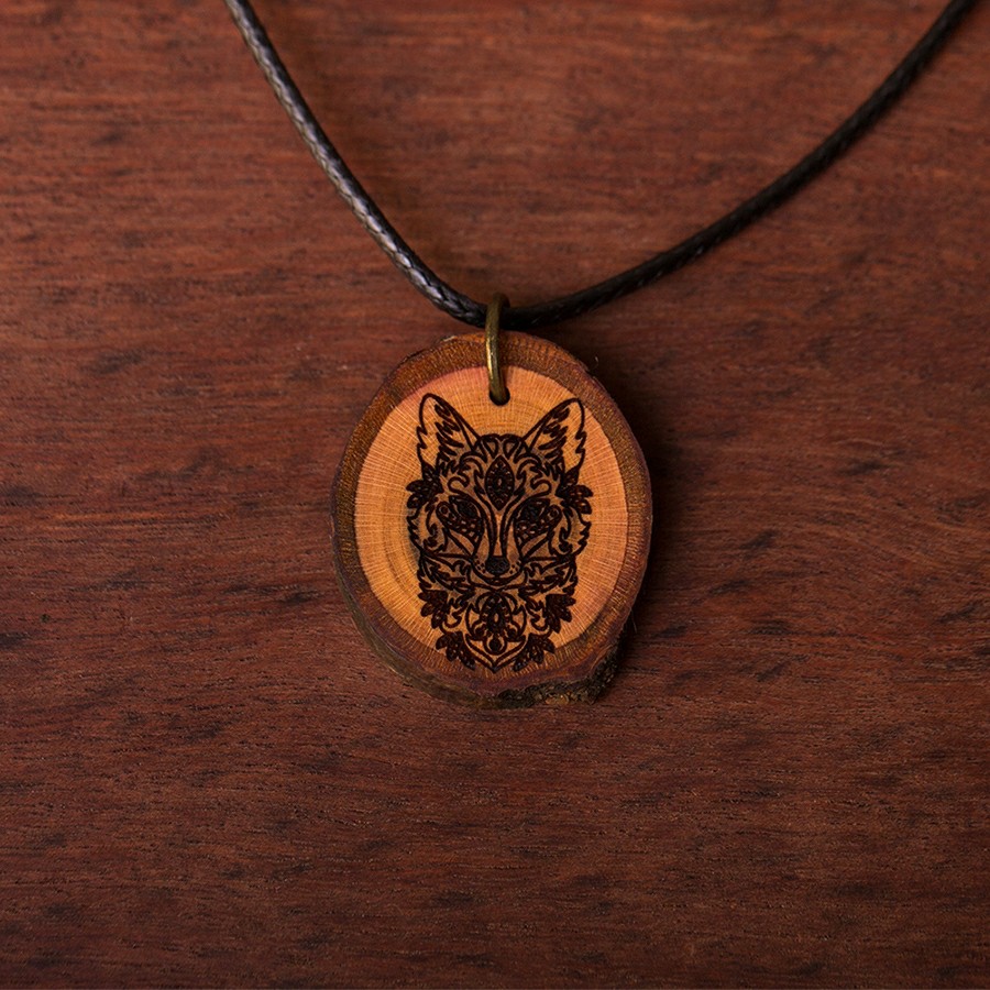 Fuchs Kette Holzschmuck aus Naturholz