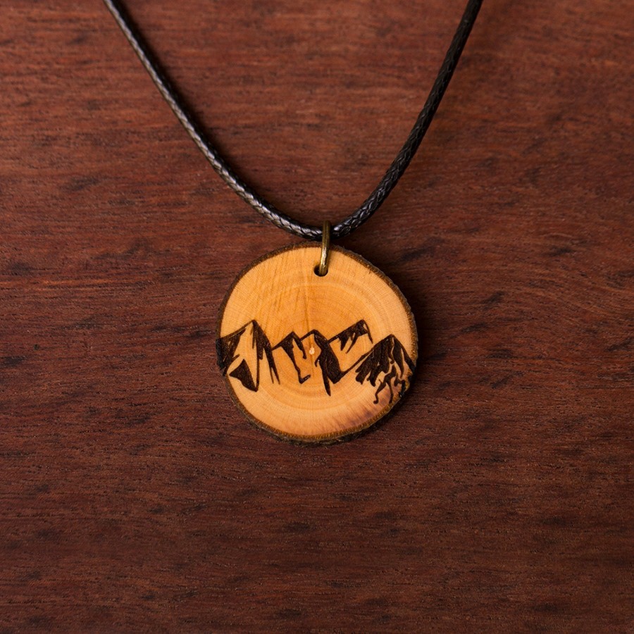 Berge Kette Holzschmuck aus Naturholz