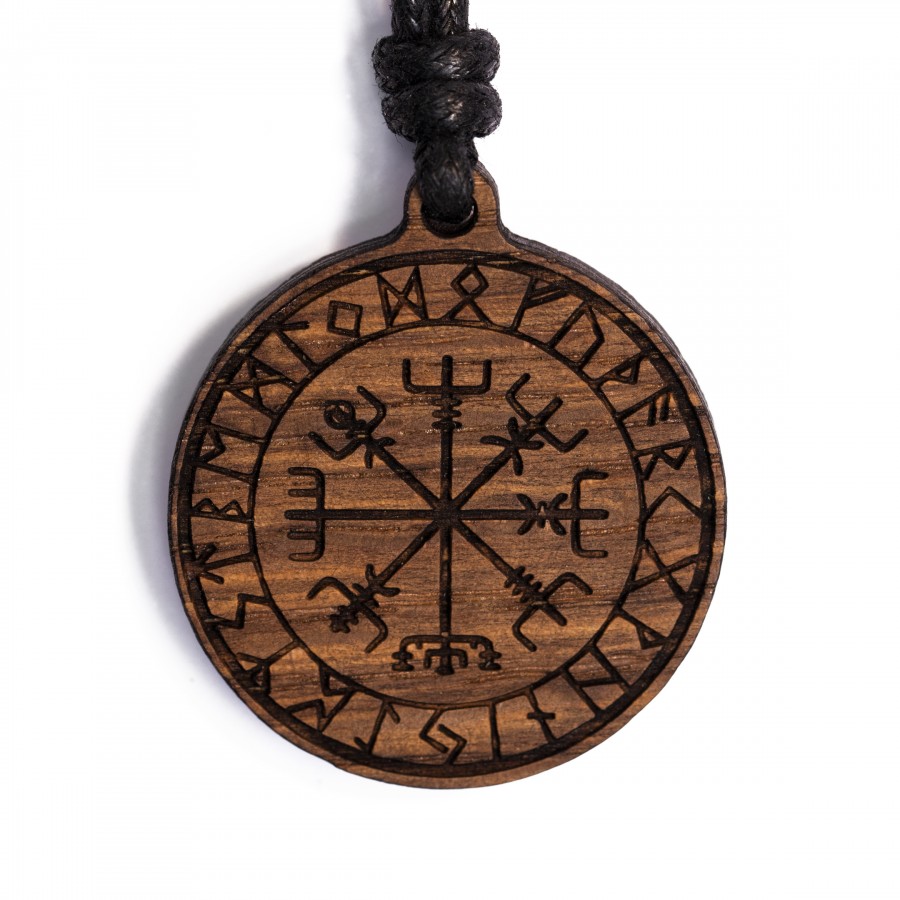 Schutzrune Kette Holzschmuck aus Naturholz