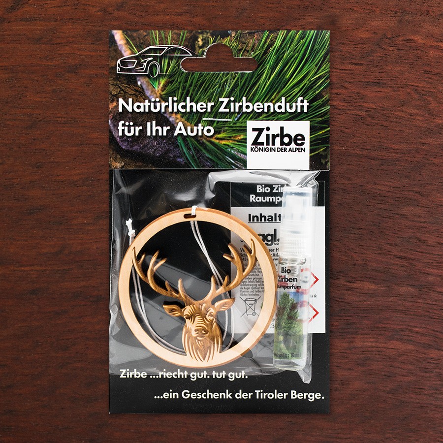 Hirsch Lifestyle - natürlicher Zirben Autoduft