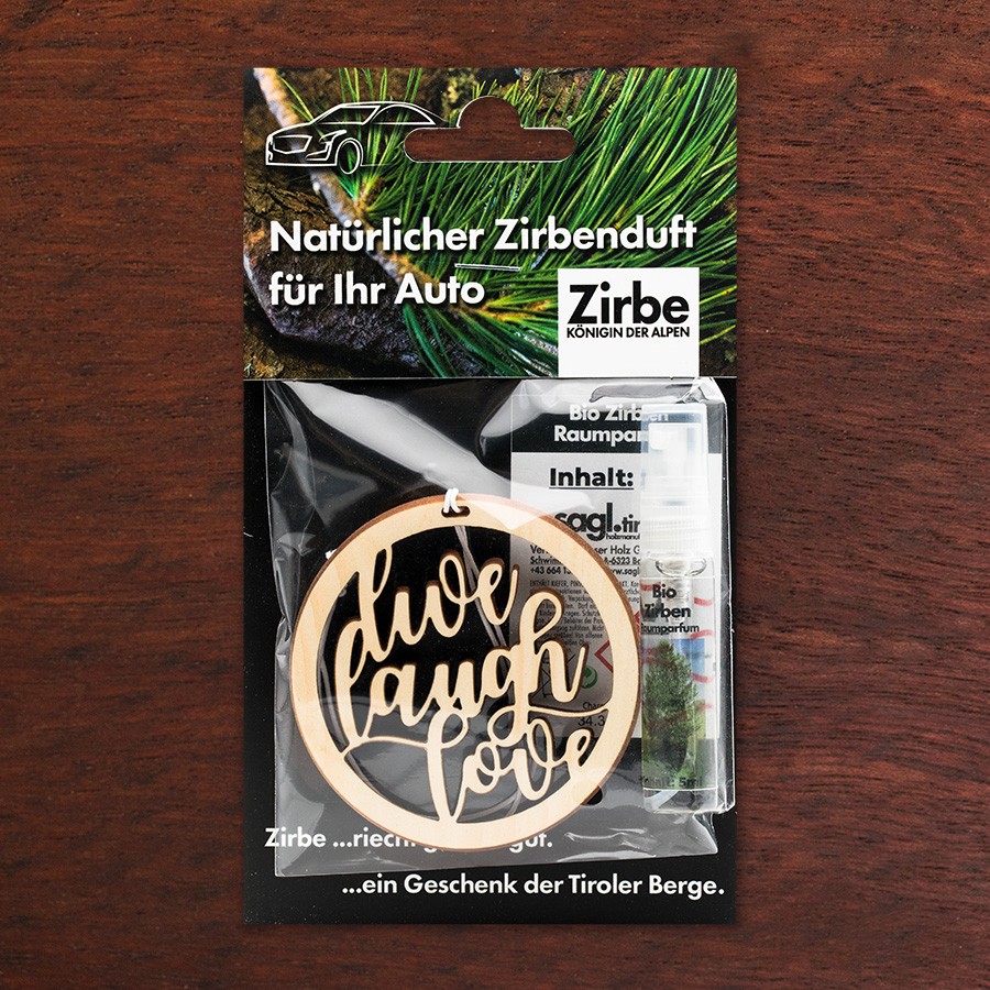 Live Laugh Love Lifestyle - natürlicher Zirben Autoduft