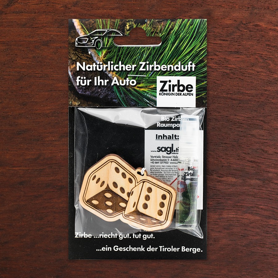Würfel Lifestyle - natürlicher Zirben Autoduft