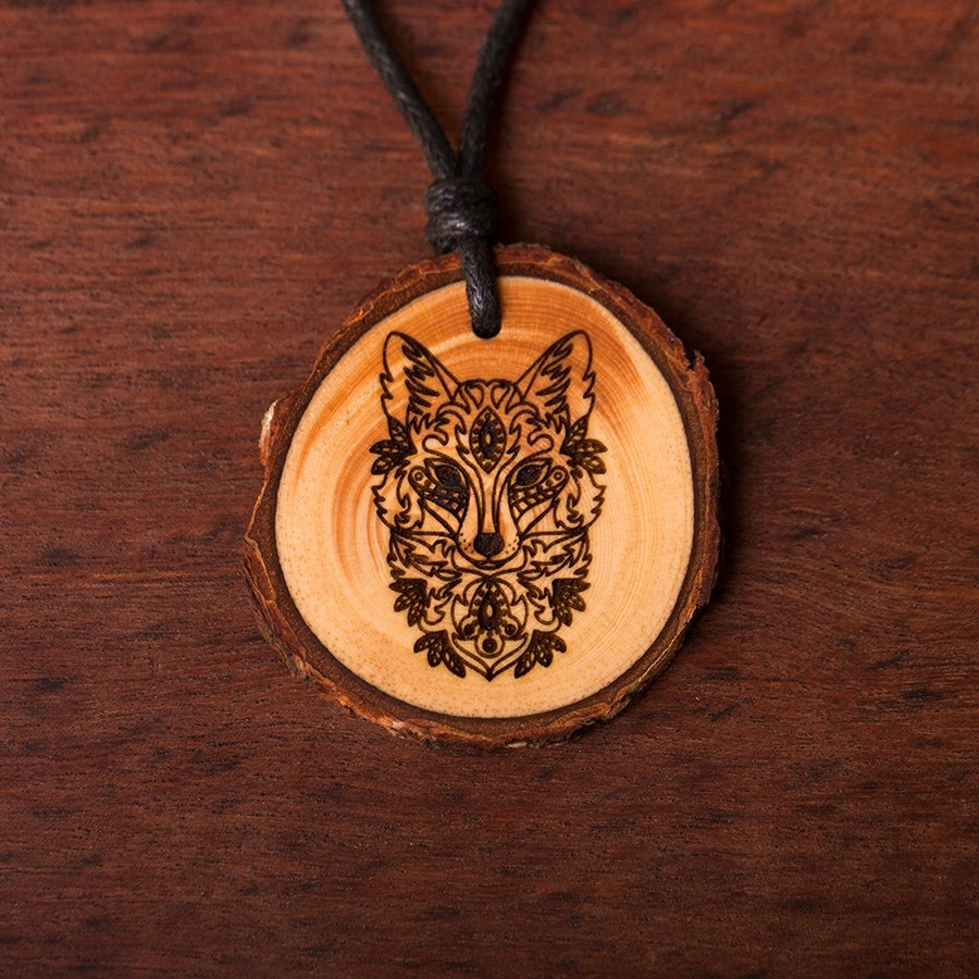 Fuchs Kette Holzschmuck aus Naturholz