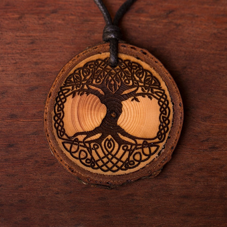 Baum des Lebens keltisch Kette Holzschmuck aus Naturholz