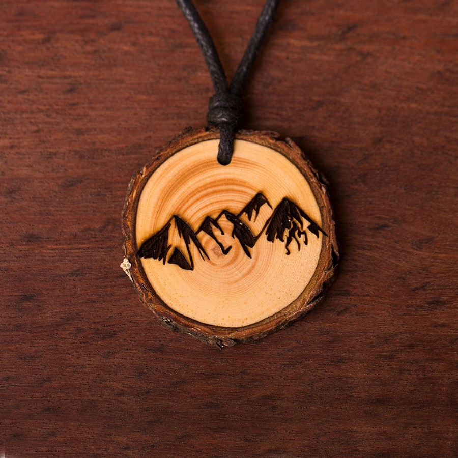 Berge 2 Kette Holzschmuck aus Naturholz