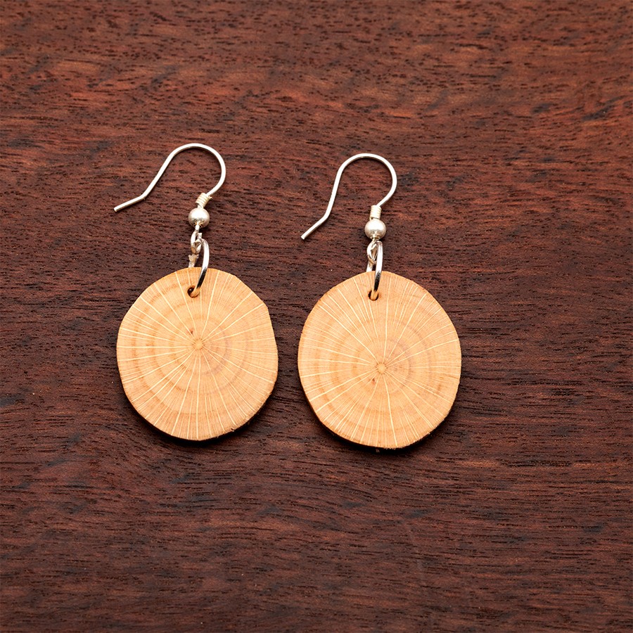 Buche 1 Ohrringe Holzschmuck aus Naturholz