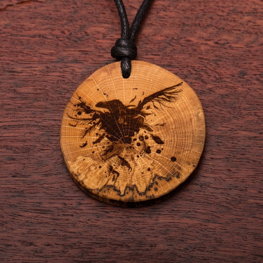 Rabe Kette Holzschmuck aus Naturholz