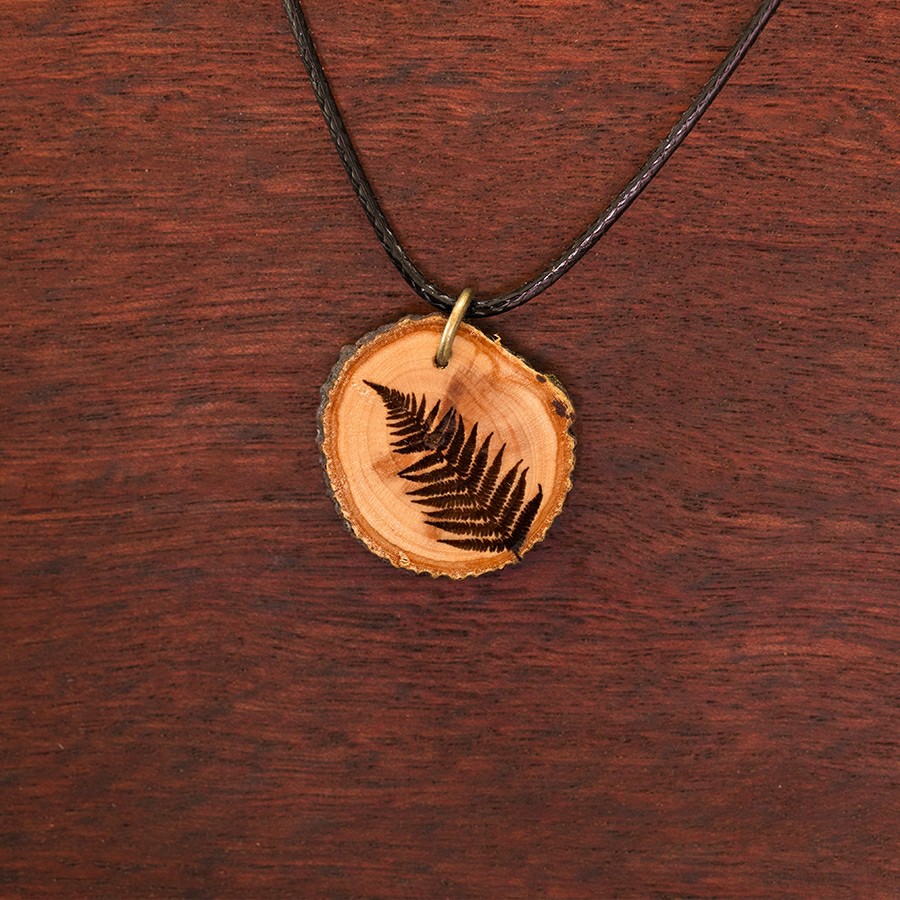 Farn Kette Holzschmuck aus Naturholz