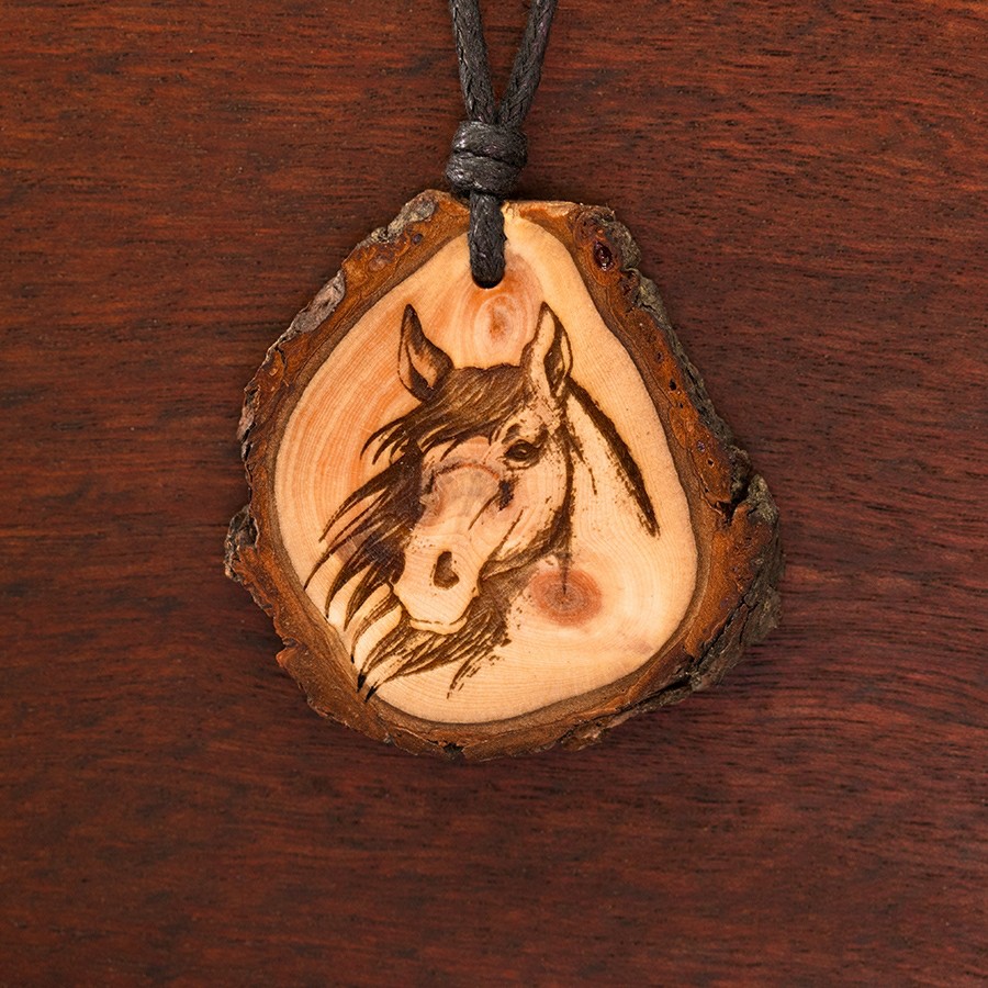 Pferd Kette Holzschmuck aus Naturholz