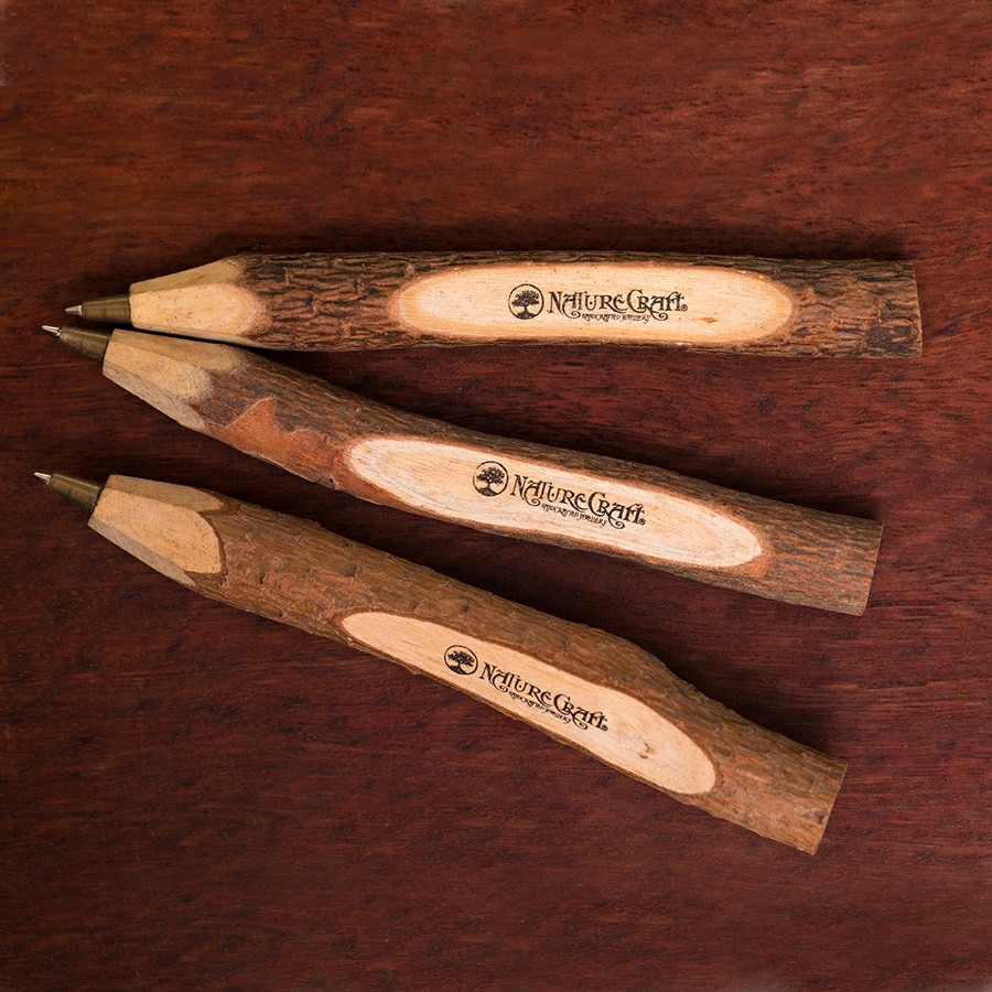 Kugelschreiber 3er-Pack Zusatzartikel Holzschmuck aus Naturholz