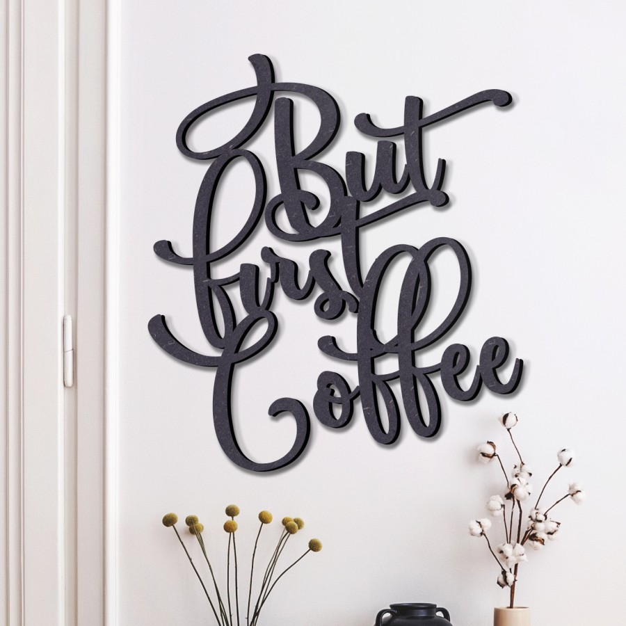 But First Coffee Lifestyle Holzschmuck aus Naturholz