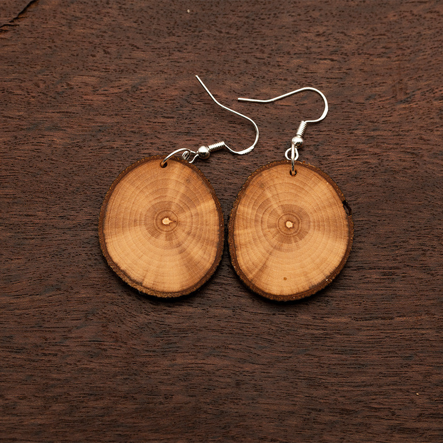 Apfel 4840 Ohrringe Holzschmuck aus Naturholz