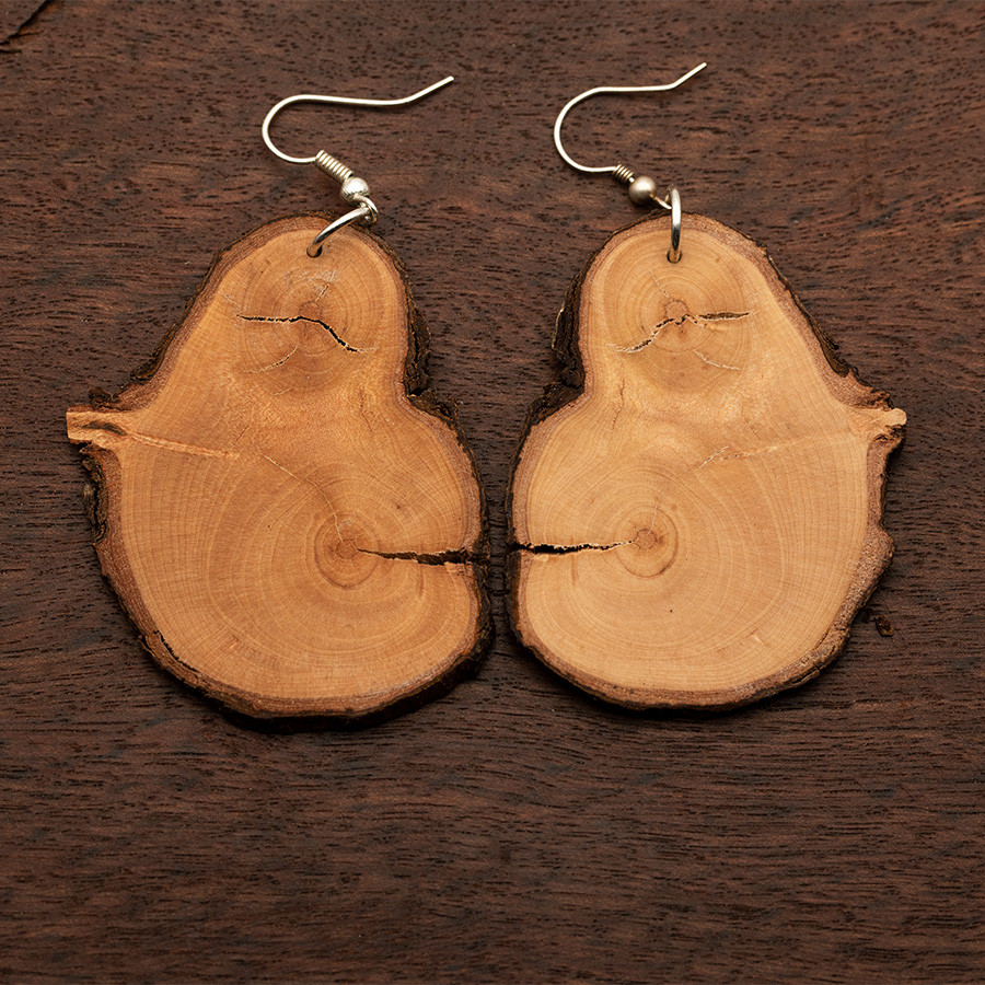 Apfel 4843 Ohrringe Holzschmuck aus Naturholz