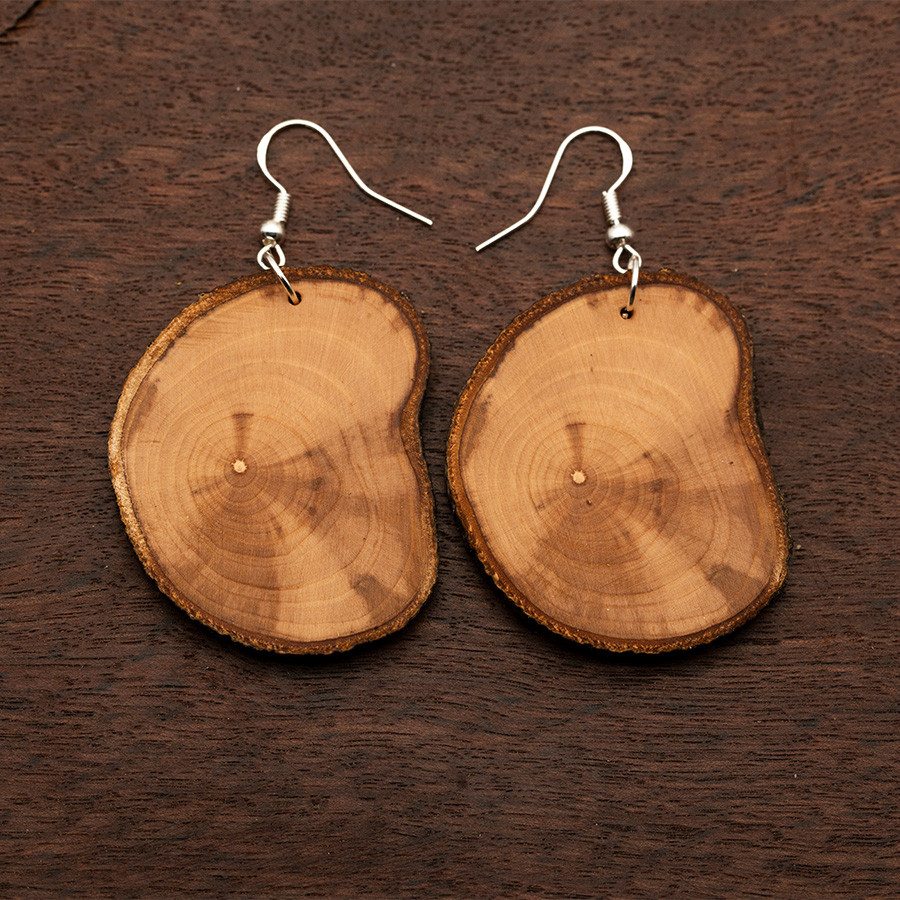Apfel 4845 Ohrringe Holzschmuck aus Naturholz