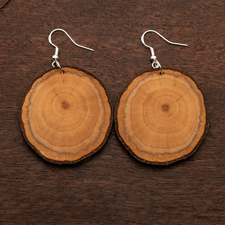 Erle 4869 Ohrringe Holzschmuck aus Naturholz