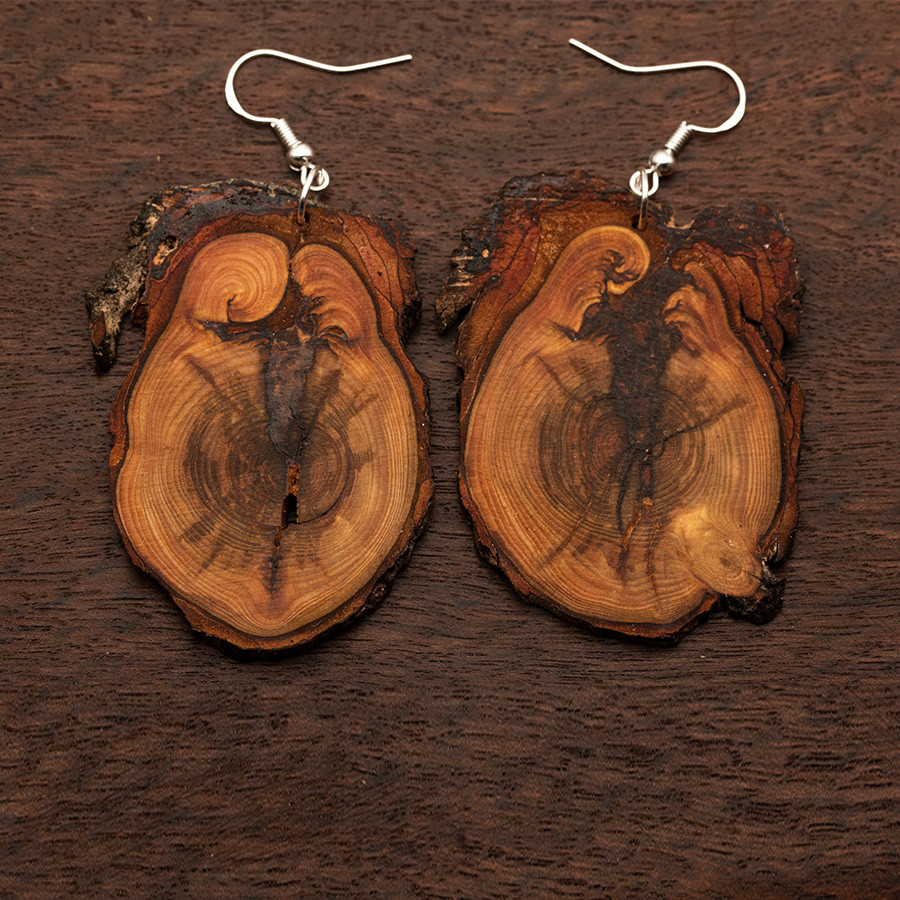 Lärche 4876 Ohrringe Holzschmuck aus Naturholz