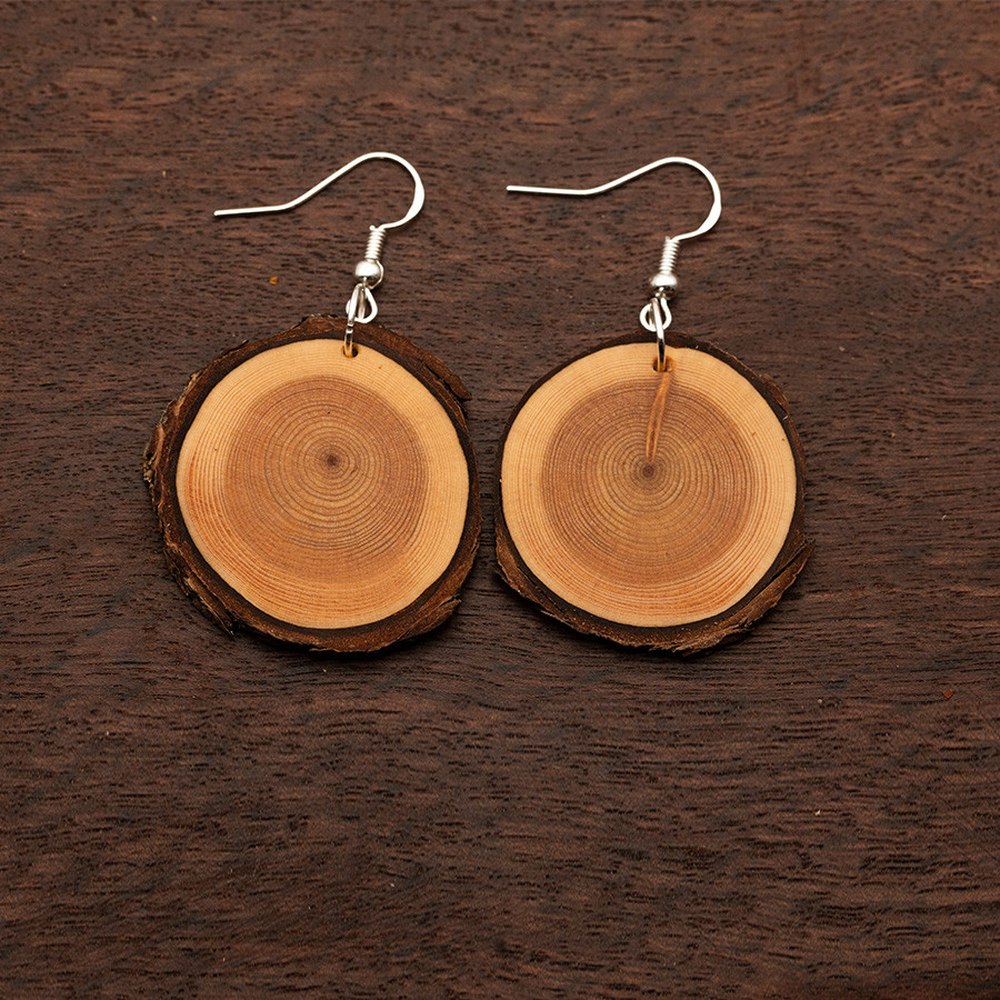 Lärche 4877 Ohrringe Holzschmuck aus Naturholz