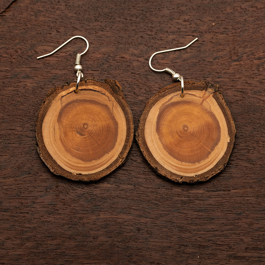 Tanne 4891 Ohrringe Holzschmuck aus Naturholz