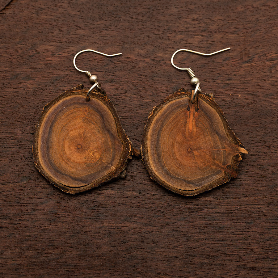 Zwetschge 4908 Ohrringe Holzschmuck aus Naturholz