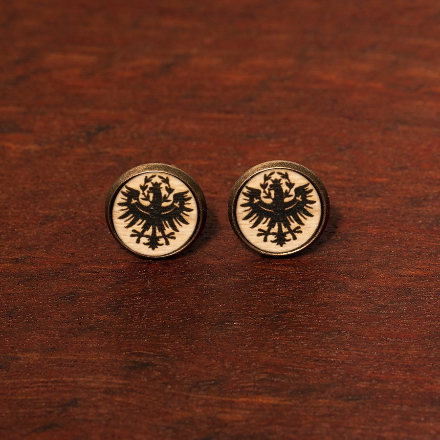 Tiroler Adler Schwarz Ohrstecker Holzschmuck aus Naturholz
