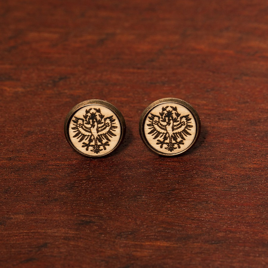Tiroler Adler Weiß Ohrstecker Holzschmuck aus Naturholz