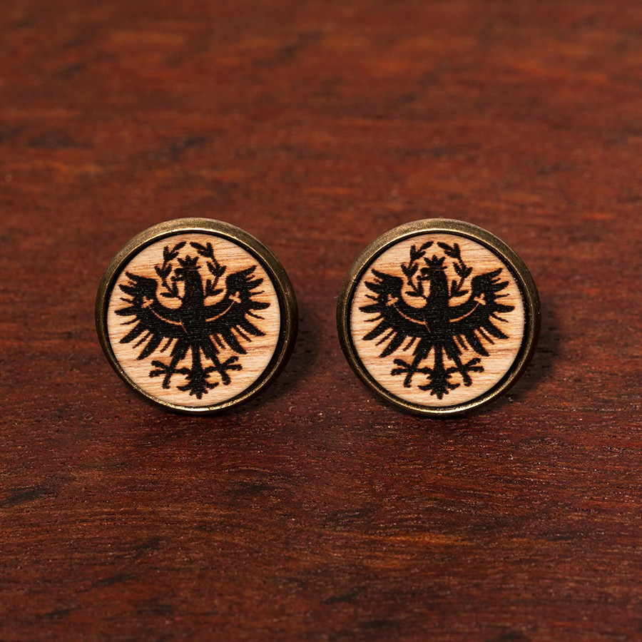 Tiroler Adler Schwarz Ohrstecker Holzschmuck aus Naturholz