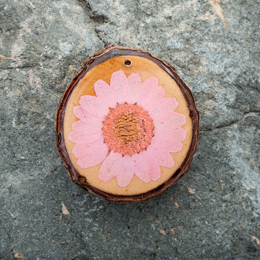 Zirbenblüte 5304 Kette Holzschmuck aus Naturholz