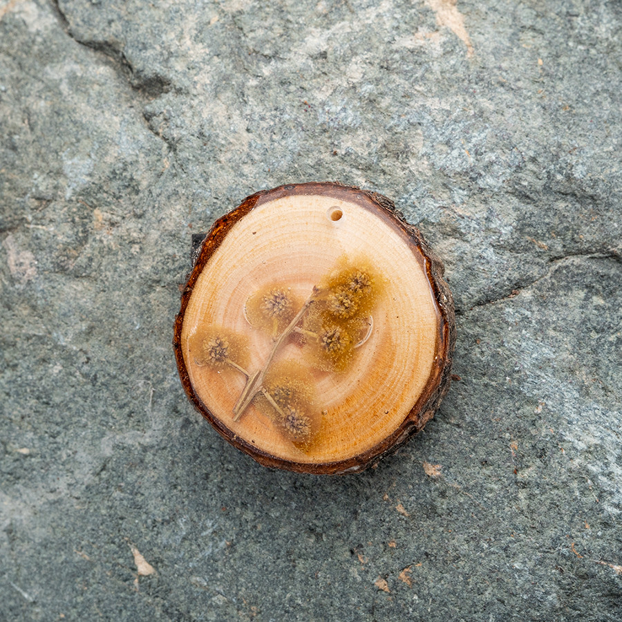 Zirbenblüte 5315 Kette Holzschmuck aus Naturholz