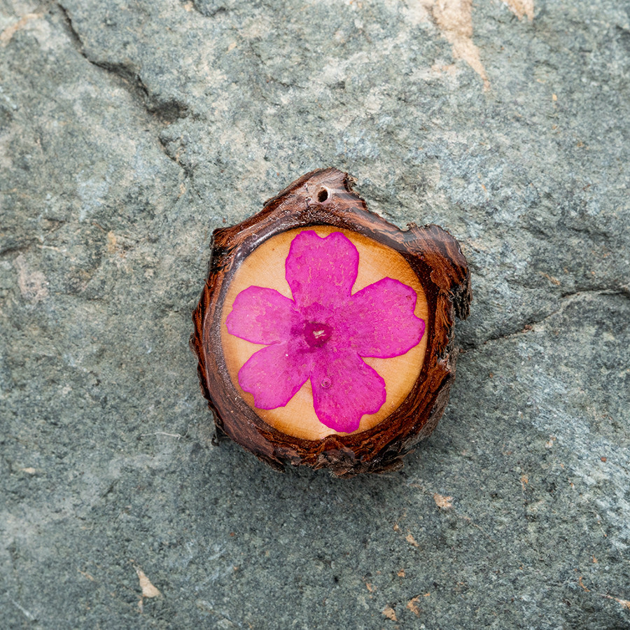 Zirbenblüte 5349 Kette Holzschmuck aus Naturholz