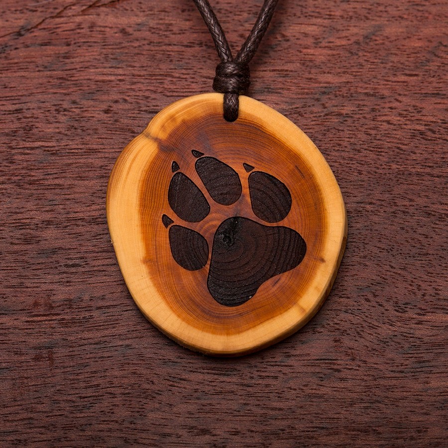 Pfote Kette Holzschmuck aus Naturholz