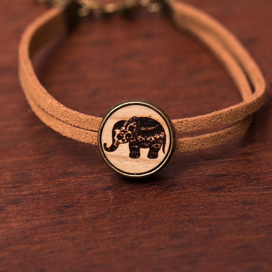 Elefant Armkette Holzschmuck aus Naturholz