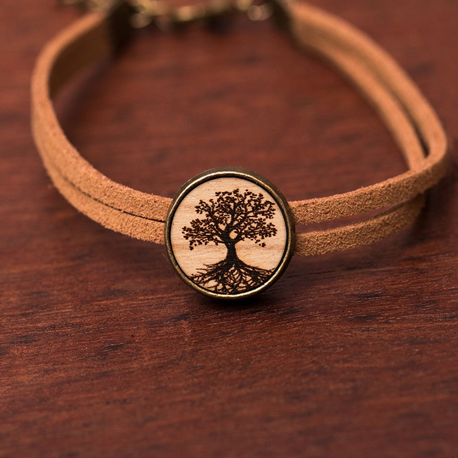 Baum des Lebens Armkette Holzschmuck aus Naturholz