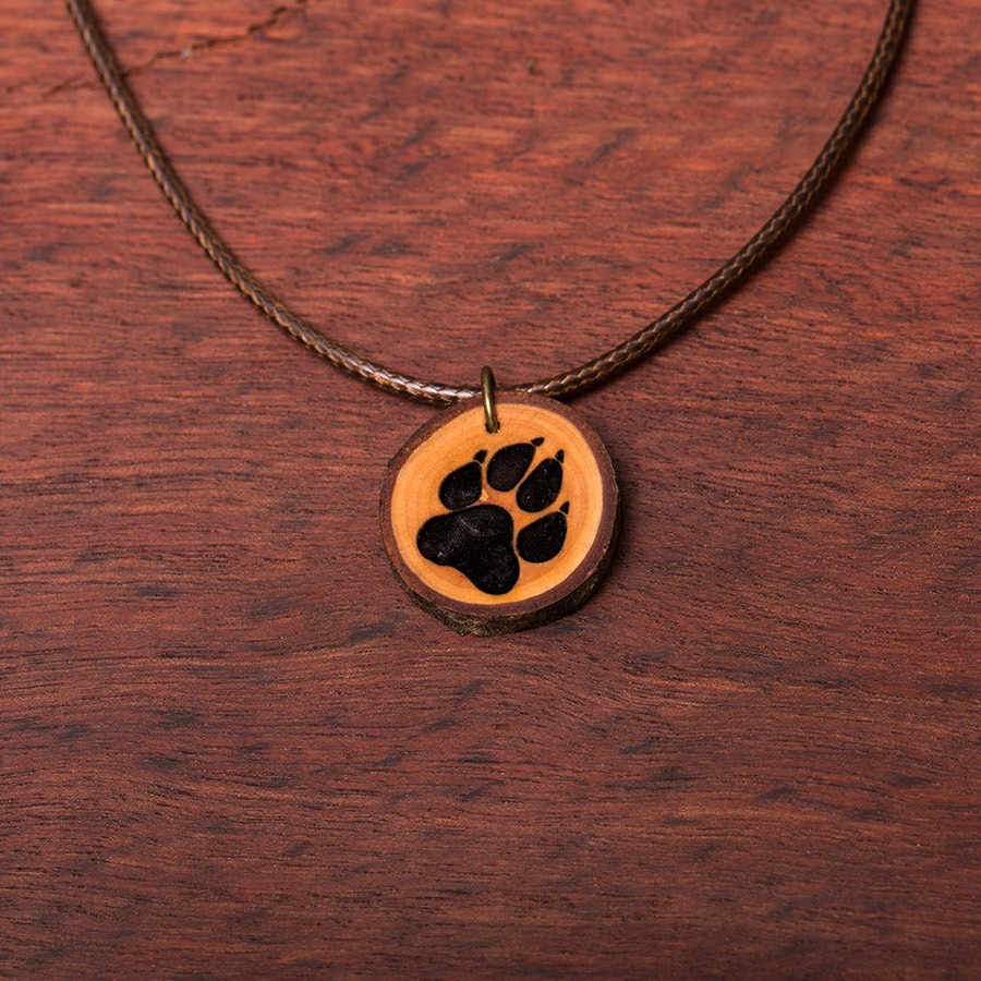 Pfote Hund Kette Holzschmuck aus Naturholz
